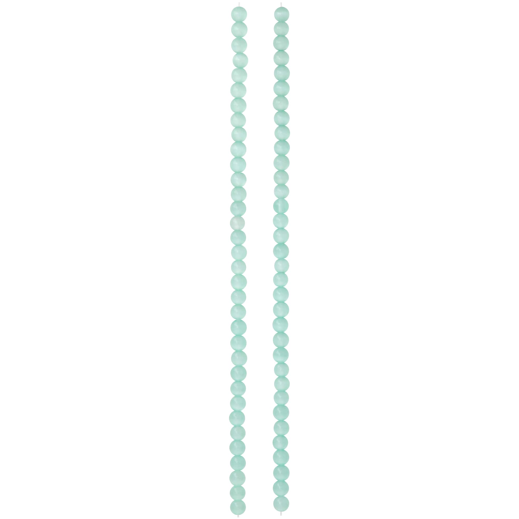 Aqua Cat's Eye Glass Round Beads, 4mm by Bead Landing™